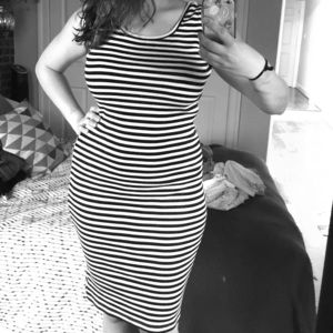 Knee length, body con dress